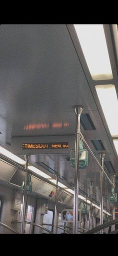 there is a sign on the inside of a train