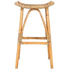 a stool made out of bamboo and wicker