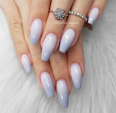 Gel Nail Art Designs, Ombre Nail Designs, White Nail, Pretty Nail Art, Nail Designs Glitter, Bridal Nails