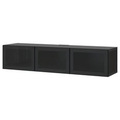 a black cabinet with three doors on each side