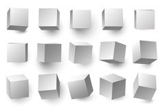 white cubes are arranged on a white background