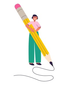 Male student holding big pencil vector illustration Pencil Character Design, Pencil Vector, Illustration Advertisement, Motion Photography, Illustration Art Girl, Highlight Cover, Children's Book Illustration