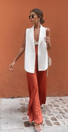 Weekend Mode, Look Boho Chic, White Vest, Looks Chic, 가을 패션, White Blazer, Fashion Mode, Mode Inspiration