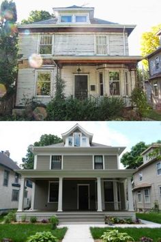 before and after pictures of an old house