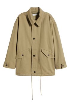 In this soft and sturdy weekend jacket, a turn-up of the sleeves and collar reveals plush corduroy details. Front button closure Point collar One-button cuffs Front button-flap pockets Drawstring hem Lined 100% cotton Dry clean Imported Pixie Market, Cuff Detail, Cotton Jacket, Flap Pocket, Dry Clean, Nordstrom, Cuff, Turn Ons, Collar