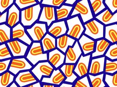 an orange and blue pattern on white background