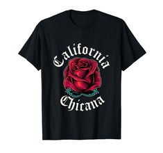 PRICES MAY VARY. If you are from California and area codes such as 323, 818, 909, 820, 805 and have Mexican heritage and roots then you will love this womens California Chicana Shirt celebrating hispanic culture. These cool California Shirts and products feature a picture of a rose and the text 'California Chicana' in a typcial Mexican font and is the perfect Mexicana clothing for chicanas from California. Lightweight, Classic fit, Double-needle sleeve and bottom hem Chingona Shirt, Latina Clothes, Latina Culture, Mexican Fonts, Funny Quotes Wallpaper, Latina Power, Mexican Shirts, Hispanic Culture, California Shirt