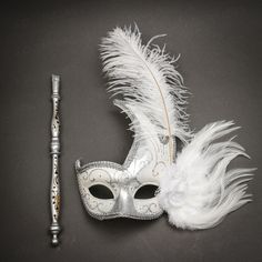 100% Brand New, High Quality Made From Paper Mache, Rhinestones, Glitter, And Feather This Mask Fits Most Adults Comes With Silk Ribbon Ties On 2 Sides To Wear And Keep The Mask In Place On Your Face Color: White Silver Usm-M6131-Stsvwt Mascara Baile, White Halloween Mask, White Masquerade Mask, White Masquerade, Masquerade Mask Black, Masquerade Mask Women, Steampunk Top Hat, Steampunk Halloween, Bridal Mask