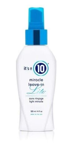 Product Name: It's a 10 Miracle Leave-in Lite Product Description: It's a 10 Miracle Leave-in Lite is a unique, ultra-light formula of the world-famous Miracle Leave-in Conditioner, specially designed for individuals with fine or short hair. This innovative product offers the same repair, restoration, detangling, and de-frizzing benefits as the original formula but is tailored to the specific needs of those with fine or shorter hair. It's a 10 Miracle Leave-in Lite employs the lightest yet highl Its A 10, Towel Dry Hair, Hair Concerns, Natural Sunscreen, Hair Help, Green Tea Extract, Hair Serum, Nourishing Hair, Heat Styling Products