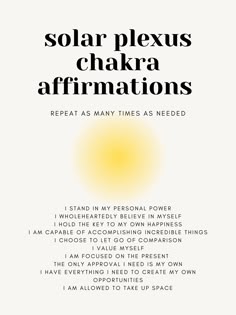 Solar Plexus Chakra Affirmations Digital Download Chakra - Etsy Chakra Guide, Manipura Chakra, Chakra Heilung, Chakra Health, Chakra Affirmations