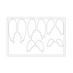 a line drawing of five ghost heads in the shape of a rectangle on a white background