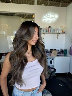 utah hair stylist #brunettebalayagehair #brunette #brownhairbalayage Blended Balayage Brunettes Dark Brown, Medium Brown With Dimension, Dark Root Bronde Balayage, Brunette Hair Inspo 2024, Brown Balayage Cool Tone, Burnett Baylage, Tone On Tone Balayage Brunettes, Soft Dimensional Brunette, Black And Brown Balayage