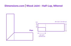 A half-lap mitered joint merges the overlapping technique of a half-lap with the angled aesthetics of a miter joint. Each piece of wood is notched to half its thickness, and the exposed surfaces are mitered, typically at a 45-degree angle. When joined, they overlap to create a seamless, flush intersection, disguising the lap beneath a mitered face. Downloads online #joinery #joints #wood #carpentry #construction Furniture Details Drawing, Overlapping Design, Details Drawing