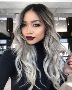 Grey Hairstyles, Hairstyles Balayage, Balayage Blond, Balayage Ombre, Platinum Hair