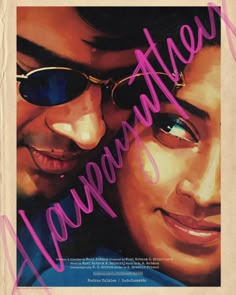 an old movie poster with two people wearing sunglasses