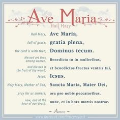 a poster with the words ave maria written in different languages