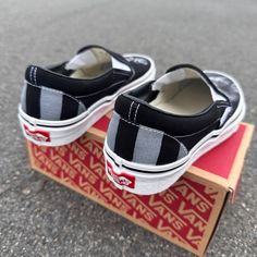 Beetlejuice Shoes Diy, Custom Slip On Vans, Gray Scale, Strange And Unusual, Shoes Diy, Shoes Custom, Black And White Stripes, Diy Shoes, Decorative Accents