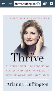 a book cover with an image of a woman smiling and the title, thrive