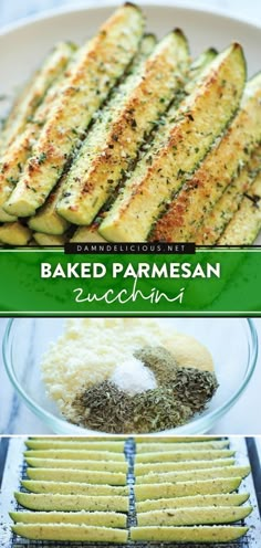 grilled parmesan zucchini with herbs and seasoning on the side