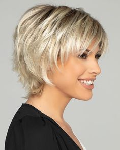 Ellen | Lace Front & Monofilament Crown Synthetic Wig by Wig Pro - Best Wig Outlet Here you'll find a wide range of products that will hel Short Shag Hairstyles, Messy Short Hair, Short Layered Haircuts, Women's Wigs, Best Wigs, Haircuts For Fine Hair, Short Hair Haircuts