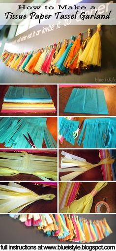 how to make tissue paper tassel garlands with pictures and instructions for making them