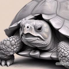 a drawing of a turtle looking at the camera