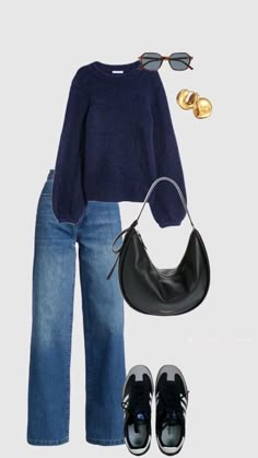 Stylish Loungewear, Cozy Evening, Trendy Streetwear, Cute Everyday Outfits, Blue Sweater, Outfit Inspo Fall