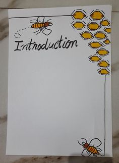 a piece of paper with an image of bees and honeycombs on it that says,'instruction '