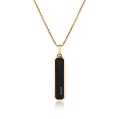 PRICES MAY VARY. Men's black tag necklace is created in vintage design; Tag pendant is 1.6*0.43*0.14”(41*11*3.5mm) and made of stainless steel, decorated with tiny Cubic Zirconia 22" 18K gold plated stainless steel box chain with lobster clasp, adds the durability for this men's tag necklace This stainless steel necklace features a well detailed tag pendant with a high polished finish, well made and extremely sturdy, anti-rust and won't tarnish This simple tag necklace brings infinite brilliance Black Stainless Steel Necklace, Pendant For Men, Bold Accessories, Mens Jewelry Necklace, Necklace For Men, Mens Pendant, Black Necklace, Necklace Black, Men's Necklace