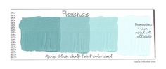 the pantone palette is shown in shades of blue and green