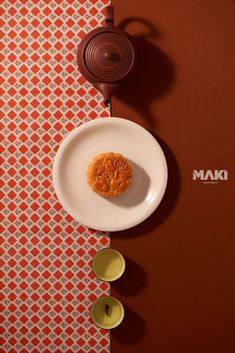 an overhead view of a plate with food on it