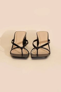 Gadget-S Thong Mule Heels | us.meeeshop Cloth Shop, Fall Sneakers, Mule Heels, Women Shoes Online, Synthetic Materials, Boots Fall, Sneakers Outfit