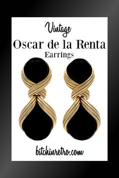 Understated elegance and timeless design. Oscar de la Renta vintage earrings with jet black glass cabochons and an articulated drop. Designer jewelry made to be worn a lifetime...

Available for Sale at BitchinRetro.com Vintage Designer Jewelry, Black Jewelry, Style Jewelry, Deco Style, Designer Earrings