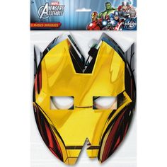 the avengers mask is yellow and red