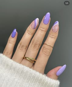 Pastel Purple Nails Design, August Nails, Purple Nail Art, Purple Acrylic Nails, Lilac Nails, Purple Nail Designs, Lavender Nails, Cute Simple Nails