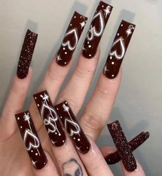 Nails Art Easy, Nails Art Simple, Nail Art 2022, Spring Nails Art, Nail Art 2023, Nail Art For Short Nails, Art For Short Nails, Brown Acrylic Nails, Art Hacks