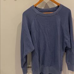 Size Sm , Super Cozy And Soft . Perfect With Length For Leggings . Never Worn . Light Blue Cozy Cotton Top, Light Wash Tops For Loungewear, Cozy Light Blue Cotton Top, Comfy Blue Cotton Tops, Comfy Blue Crew Neck Top, Blue Oversized Tops For Lounging, Cozy Blue Tops For Loungewear, Blue Tops For Lounging In Fall, Casual Blue Tops For Lounging