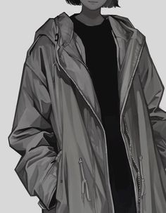 a drawing of a person wearing a jacket