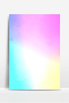 an abstract pastel background in pink, blue and yellow with a white corner on the right side