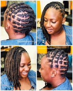 Locs Started by Drea 🌿 . . Openings available in January 🍃 . . I am a Loc Specialist 🍃 I start loc journeys, repair locs, groom, style… | Instagram Side Loc Styles, Natty Dreads, Loc Knots, Loc Updos, Short Dread Styles, Healthy Locs, Locs Ideas, Openings Available, Lock Styles