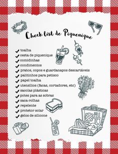 a red and white checkered table cloth with instructions on how to prepare for an event