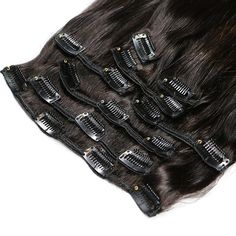 Product Name :Straight Hair Clip In Human Hair Extensions 8 Pieces/Set Full Head Hair Color :Natural blackHair Length : 8-24inch Wholesale : Drop Shipping/Customized(Labels) Hair Type : Brazilian /Peruvian /Malaysian /Indian HairHair Quality :100% Human Hair,No Tangle,No SheddingGRADE :10A GradeDyed/Restyled : Can Be Dyed Or Bleached,Can Be RestyledReturn Policy : 15 Days No Reason Return Original Item 1.HOW LONG IS SHIPPING?Your goods will be shipped within 24 hours shipment for details2.HOW LO Hair Extension Clips, Natural Hair Extensions, Brazilian Remy Hair, Malaysian Hair, Queen Hair, Clip In Hair, Peruvian Hair, Head Hair, Lace Hair