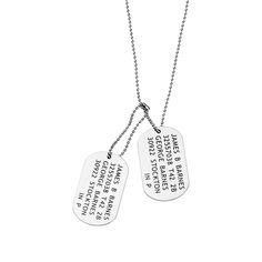 PRICES MAY VARY. Measurement: 5cm*3cm dog tags, 4 inch and 26 inch ball chain. Keepsake: a keepsake from your favorite movie/TV show! Material: stainless steel dog tag pendant and stainless steel ball chains. Gift:These tags are perfect for best friends, partners or just a great novelty item for movie fans. Packing: The set comes with two military standard dog tag, 1 velvet bag. James Bucky Barnes military dog tags, cosplay costume prop
What a great way to complete your James Barnes costume or t Bucky Barnes Necklace, James Bucky Barnes, Marvel Phases, James Barnes, Military Dog, Dog Tags Military, Dog Tag Pendant, Favorite Movie, Novelty Items