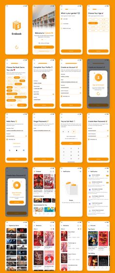 Erabook - Ebook Store & Reader App UI Kit Premium &amp; High Quality UI Kit with All Full Features of E-Book Store &amp; E-Book Reader App (iOS/Android Support, 110+ Screens, with Design System Included) Ui App Design, App Store Design, App Template Design, Application Ui Design, Desain Ux