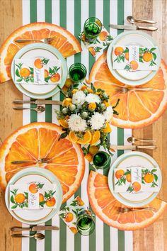 Orange Orchard, Table Setting Design, Deco Fruit, Summer Table Settings, Orange Party, Dinner Table Decor, Cool Tables