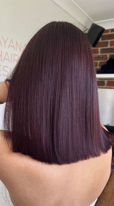 Dark Cherry Peekaboo Hair, Hair Color Ideas Solid Colors, Cherry Coke Peekaboo Hair, Short Red Hair Latina, Cherry Cola Colored Hair, Cherry Coke Color Hair, Dark Purple Red Hair Color, Dark Cola Hair Color