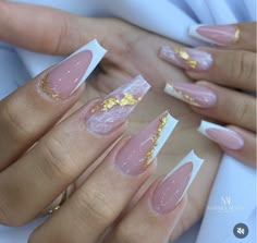 Fire Nails, Pretty Acrylic Nails, Gold Nails, Mani Pedi, Gorgeous Nails, Wedding Nails, Pink Nails, Nails Inspiration