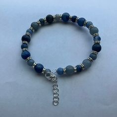 Blue aventurine bracelet with silver beeads, wire, and hardware. Jewelry Bracelets, Beaded Bracelets, Blue, Silver