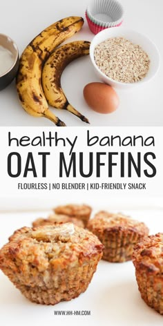 the healthy banana oat muffins are ready to be eaten