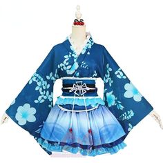 Description 
	 Size Chart 
 
 

 
	 
	 Note: Pls check item size chart and delivery date before ordering. 
	 
	Includes: 

	 Top                      Skirt                  Accessories                     

	 Material: 

	 Chiffon 

	 Color: 

	 Dark blue,yellow,green,red,sky blue,orange 

	
	 
	 
	 Size 
	  Bust is 88cm, Waist is 75cm 
	  
 



 Processing Time : Around 1-4 weeks Kimono Costume, Ceremonial Clothing, Japanese Yukata, Blue Costumes, Anime Kimono, Kimono Outfit, Yukata Kimono, Blue Kimono, Kimono Yukata